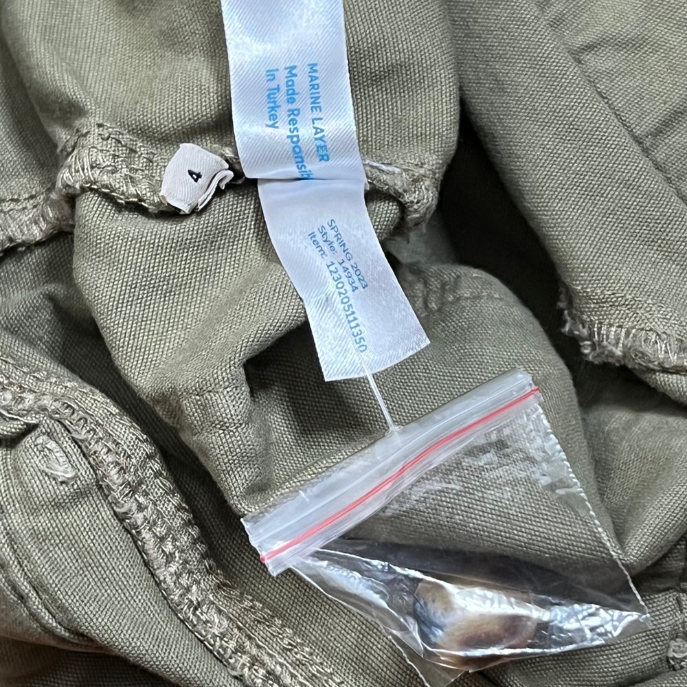 Marine Layer Maya Slim Straight Leg Utility Pants Olive Green Women's Size 4 - Picture 11 of 11